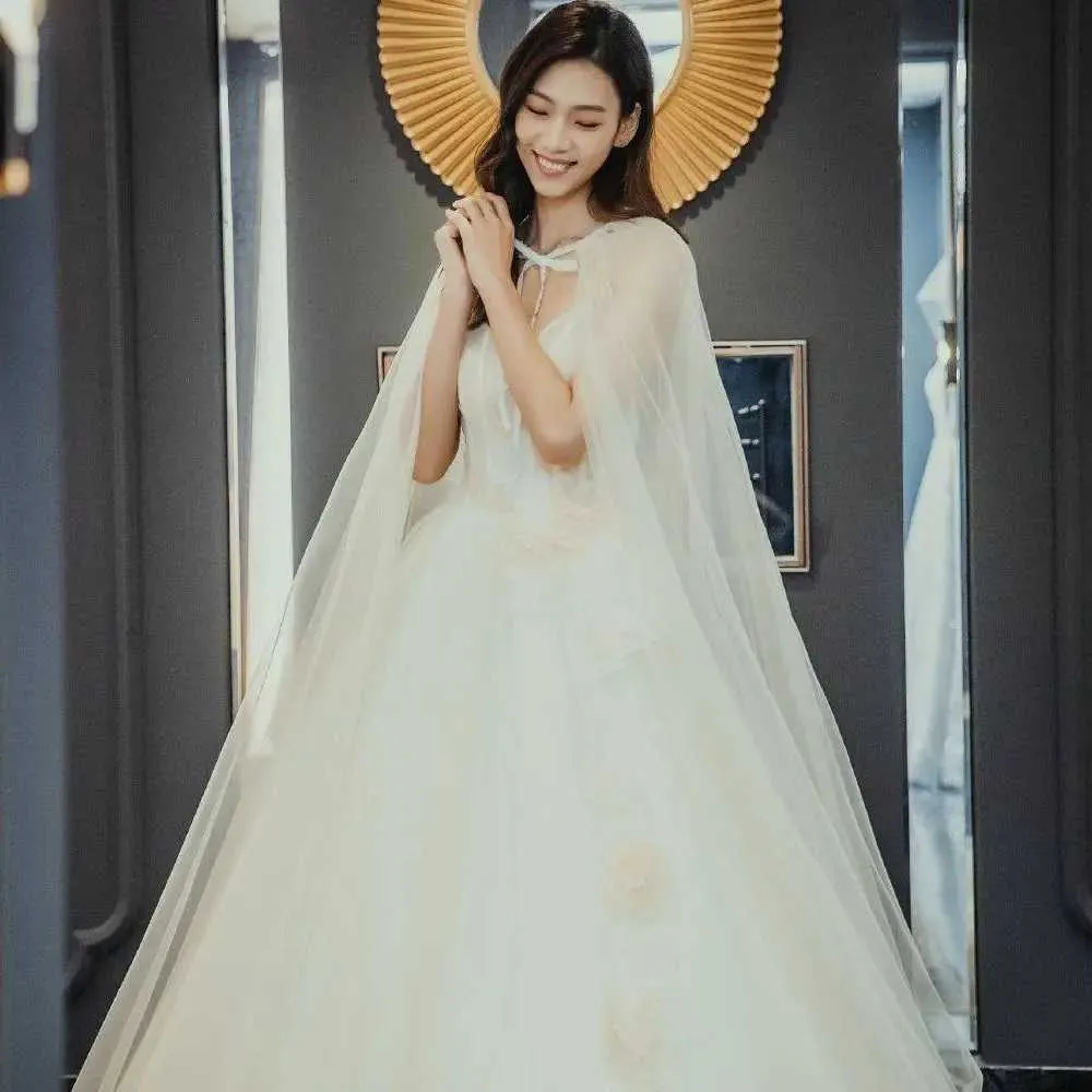 Gioielli per capelli da donna VG16, mantello lungo con velo, giacca da sera per donna, semplice bolero da sposa, scialle in morbido tulle per matrimonio_voghion.com