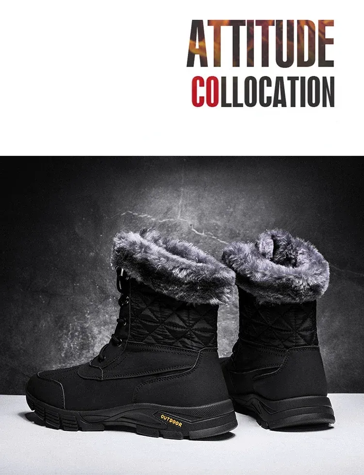 Heren High-end Snowboots Winter Mode Pluche Isolatie Antislip Waterdicht Slijtvast Katoenen Schoenen Buiten_voghion.com
