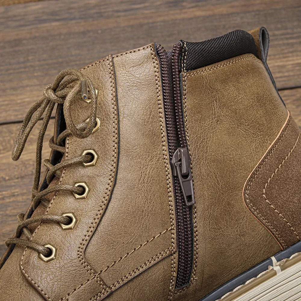 Men's Shoes Warm Comfortable Non-Slip Leather Men Winter Boots 2024_voghion.com