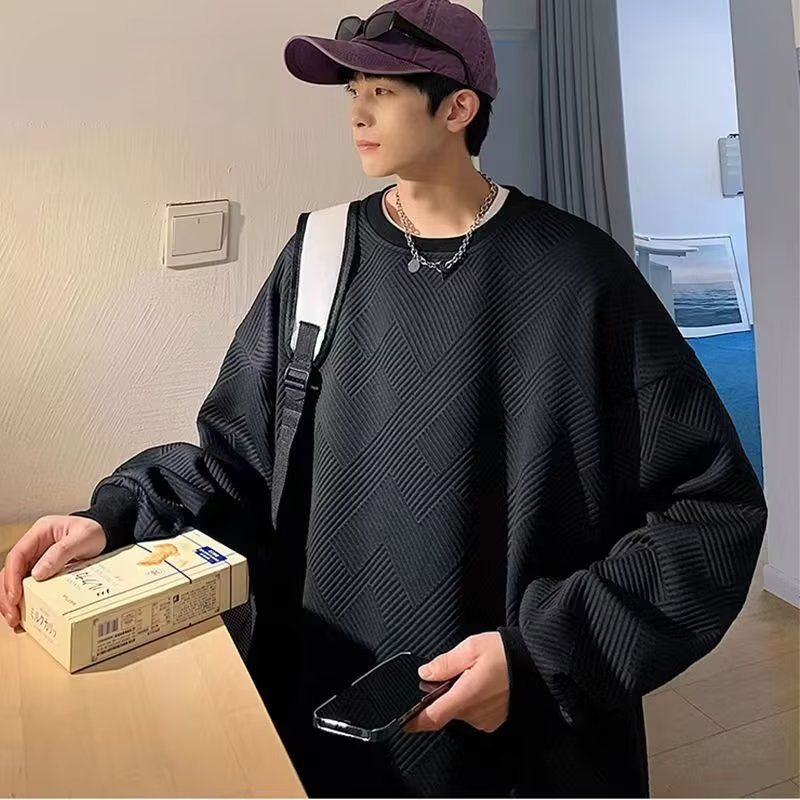 Huafu Ge Rundhals-Kapuzenpullover Frühling und Herbst trendige Marke in Übergröße neue Herren-Langarm-Kapuzenkleidung_voghion.com