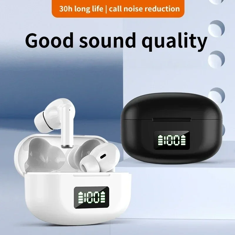 Wireless Noise Cancelling Earbuds With Digital Display And Touch_voghion.com