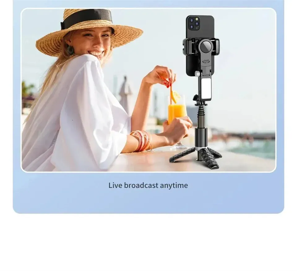 FANGTUOSI 360 Swivel Universal Joint Selfie Stick Tripod With Shutter Fill Light Smartphone Live/Log Stabilizer After_voghion.com