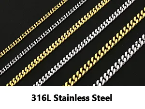 KRKC all'ingrosso 3mm 4mm 5mm 6mm 8mm 14k placcato oro in acciaio inossidabile Miami cubano maglia collana chiusura a moschettone catene da uomo_voghion.com