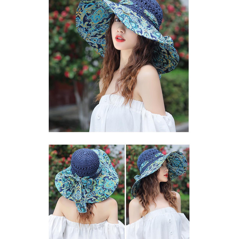 Versión coreana de verano para niños, versátil, resistente, sombrilla de playa de borde, sombrero de hierba, sombrero de viaje_voghion.com