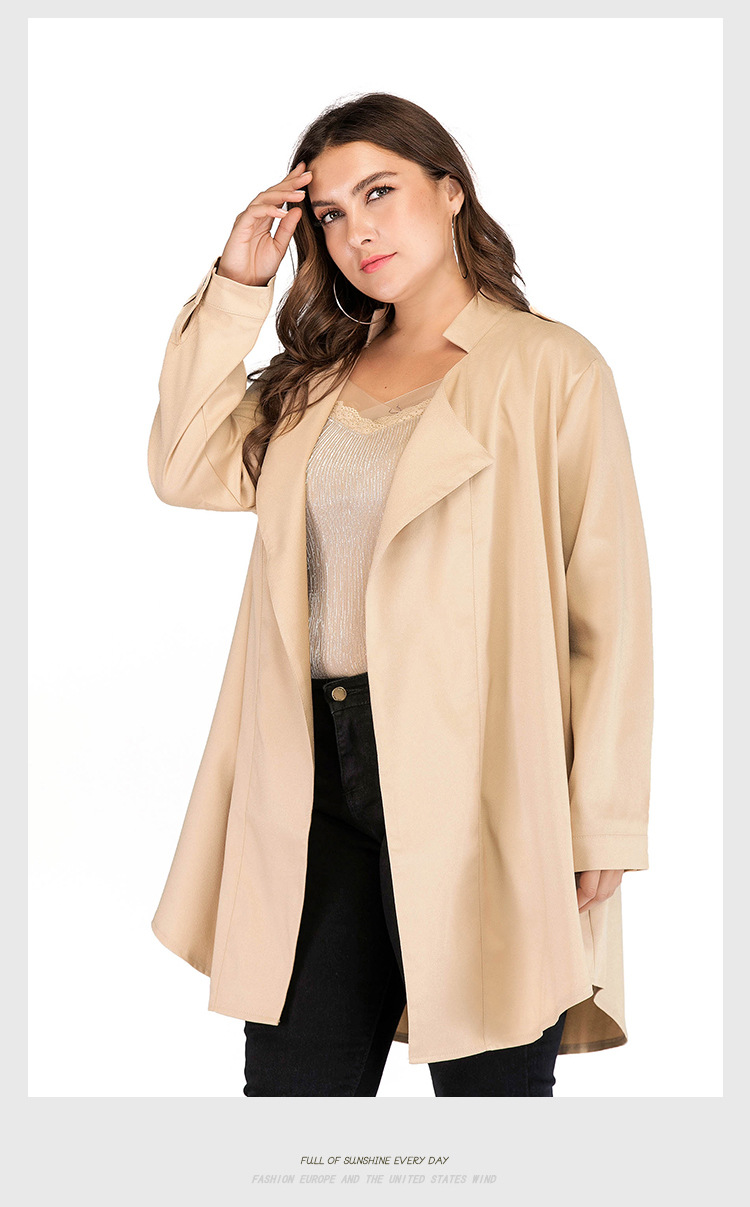 2023 frühling und Herbst Plus Größe frauen Polo Kragen Strickjacke Dünne Temperament Lange Hülse frauen Windjacke Mantel_voghion.com