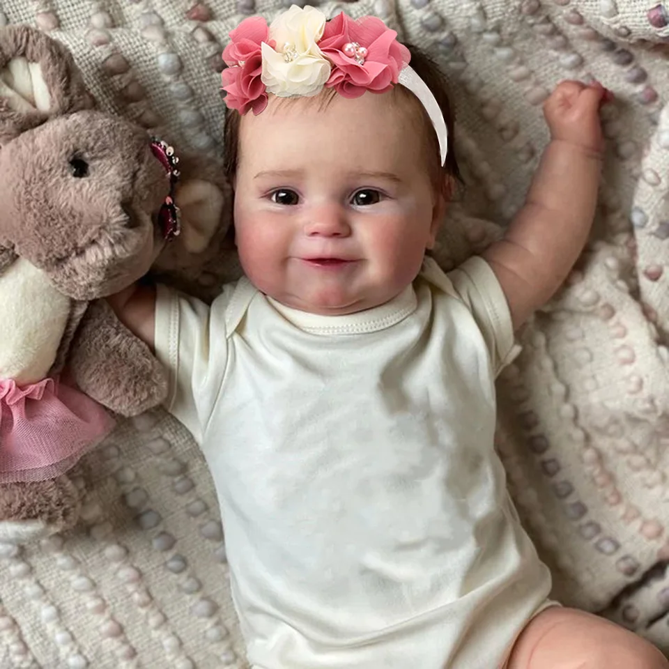 Maddie Vollsilikon-Vinylpuppe 20 Zoll Mädchen bemalte Neugeborenenpuppe mit verwurzeltem Haar als Weihnachtsgeschenk für Kinder Muñecas Reborn_voghion.com