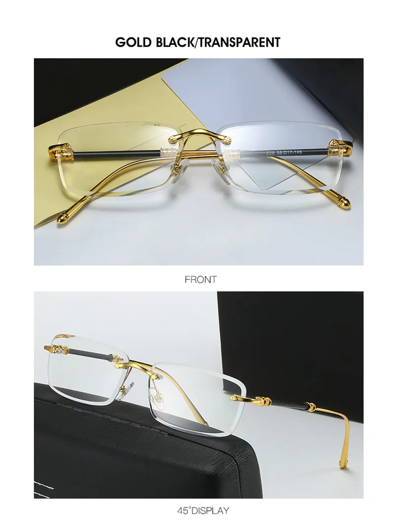 Lunettes de soleil pour hommes, nouvelle monture sans monture, coupe diamant, mode ins net rouge, les mêmes lunettes de soleil peuvent être assorties à la myopie en gros_voghion.com