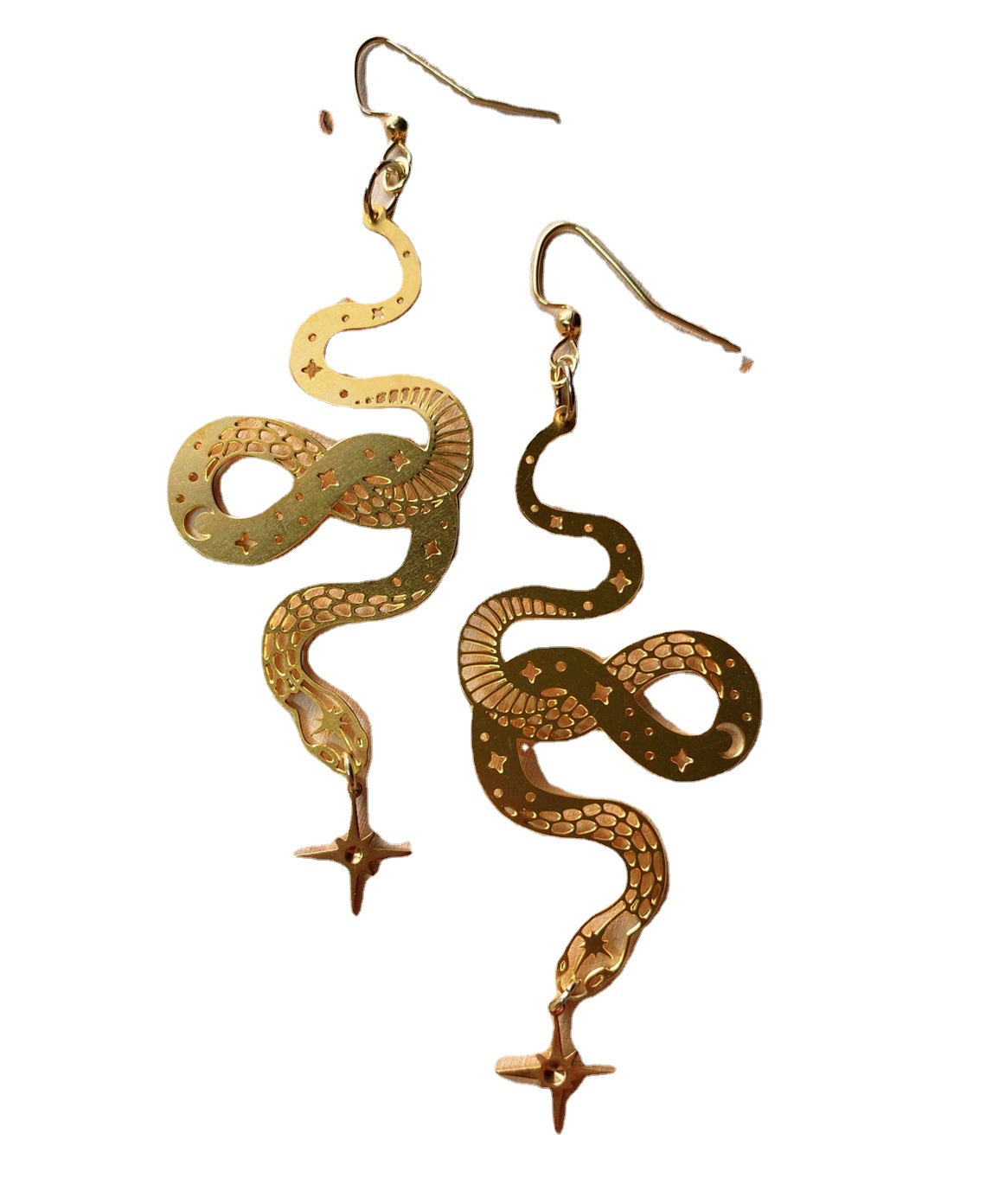 Gioielli e accessori Orecchini a forma di serpente in oro e argento, stile bohémien_voghion.com