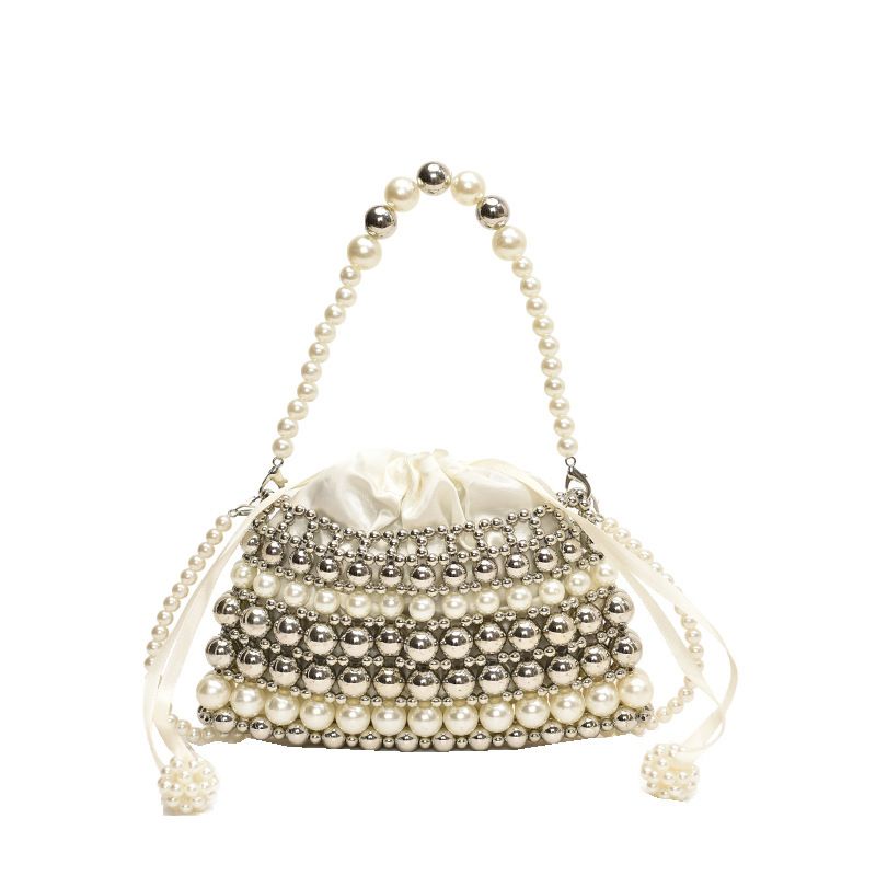 Handgehte gewebte Perle mit Perlen, Nischendesign, Kinder-Umhängetasche, elegantes und romantisches Accessoire_voghion.com