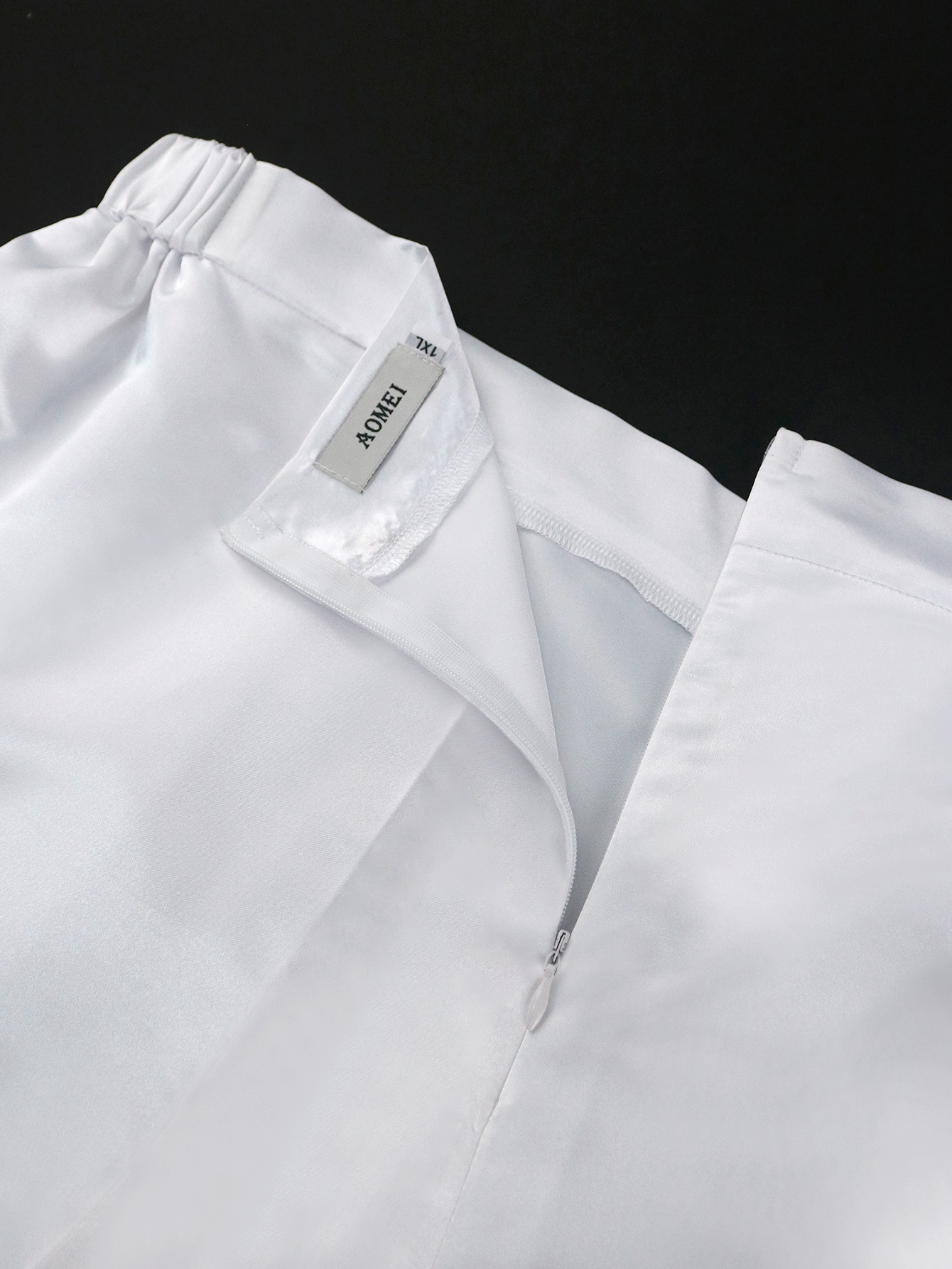 Women's solid color half-open collar top high waist wide leg pants suit large size female two-piece set_voghion.com