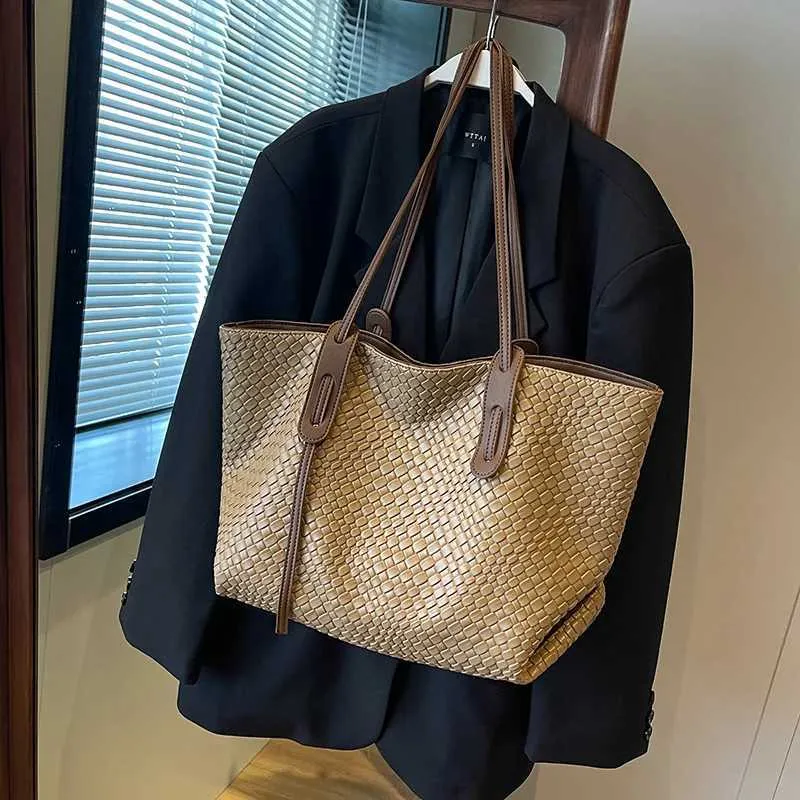 Borse a mano di grande capacità per le donne 2023 inverno PU pelle tendenza moda borsa a tracolla laterale vintage shopper shopping ufficio_voghion.com