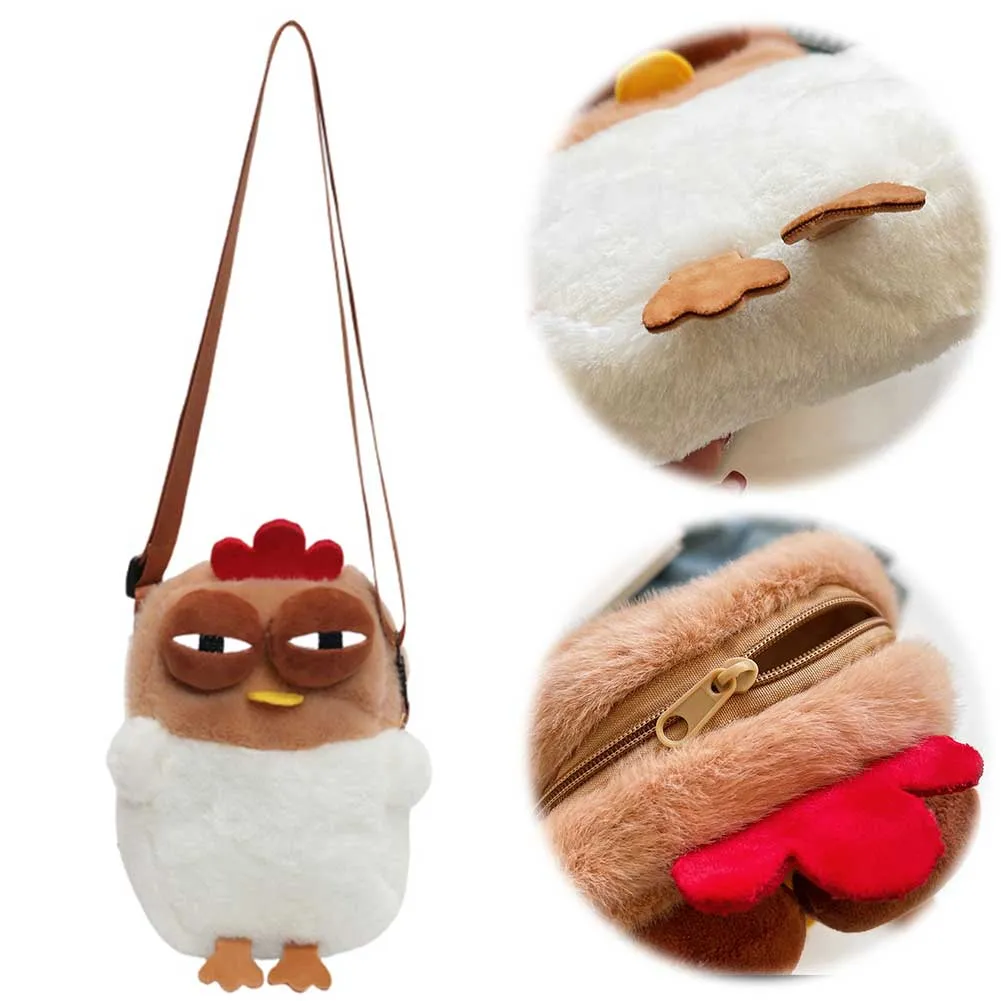 Borsa a tracolla da donna in peluche con tracolla regolabile, stile cartone animato, per viaggi e feste_voghion.com
