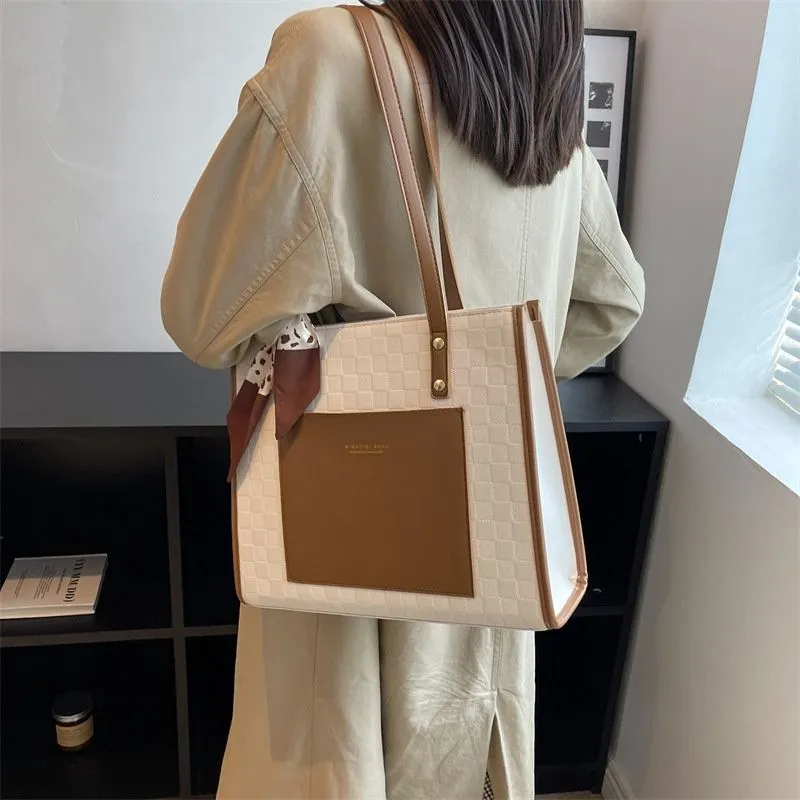 Designer Shoulder Handbags: Elegant Women's Tote - Large Capacity Commuter Bag For Work & Travel_voghion.com