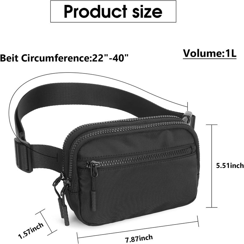 WESTBRONCO Marsupi Frauen Männer, Gürtel Tasche 4 Zipper Taschen, Mode Taille Packs, leichte Umhängetaschen mit_voghion.com