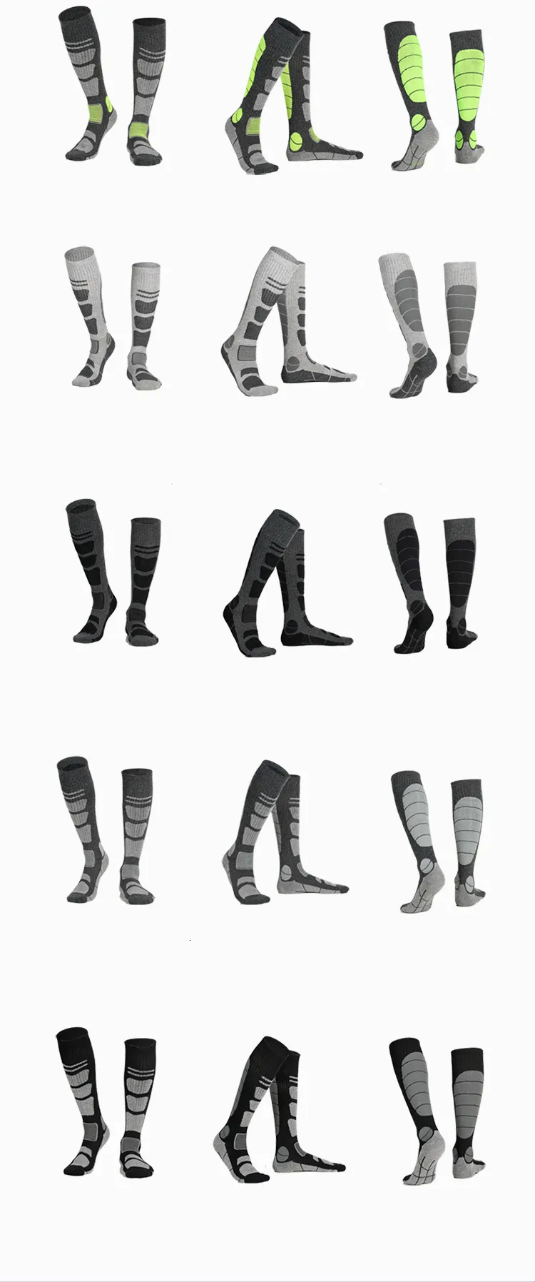 Calcetines de esquí de lana merino para hombre, para deportes de invierno, snowboard, ciclismo, senderismo, esquí, calcetines térmicos hasta la rodilla para hombre y mujer 230322_voghion.com