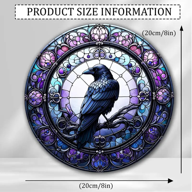 Raven In Tophat Suncatcher - 8" Whimsical Acrylic Art. Gothic Farmhouse Decor For Porch Or As A Quirky Gift._voghion.com