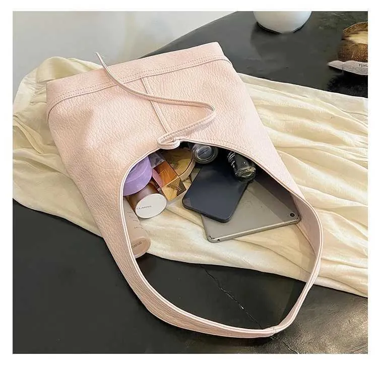 Sac à main en cuir PU solide et décontracté pour femme, sacoche à bandoulière polyvalente pour les déplacements quotidiens, grande capacité, sous les bras_voghion.com