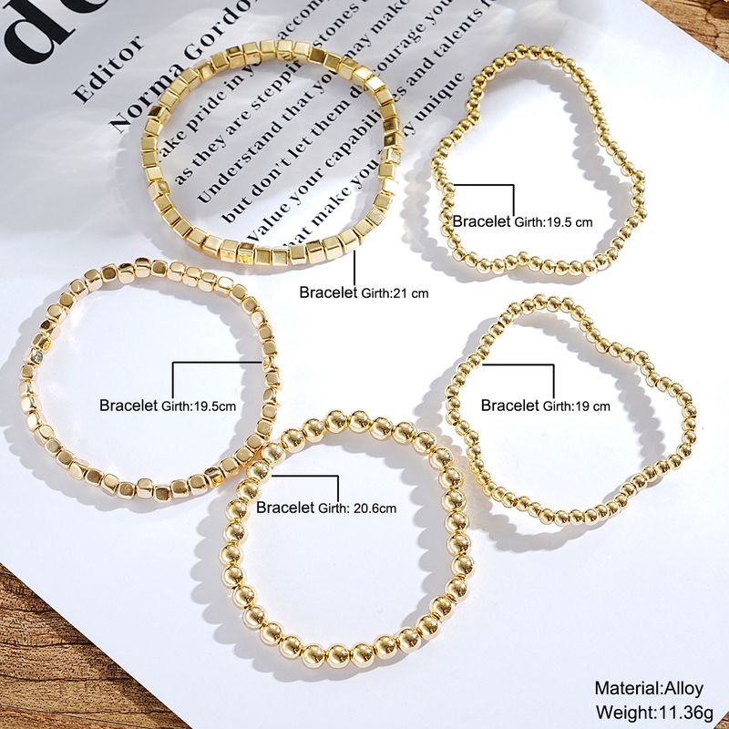 Semplice stile classico, braccialetti unisex in lega di perline di colore solido_voghion.com