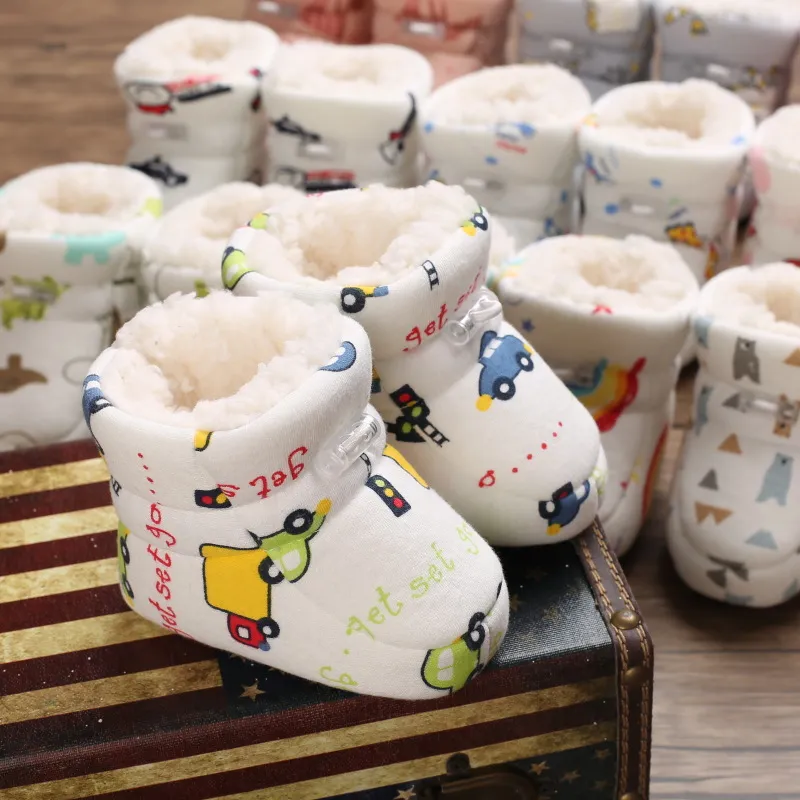 Bebê antiderrapante recém-nascido criança sapatos inverno infantil enfant algodão neve multicolorido desenho animado pequeno cutefeet crianças botas 0-18_voghion.com
