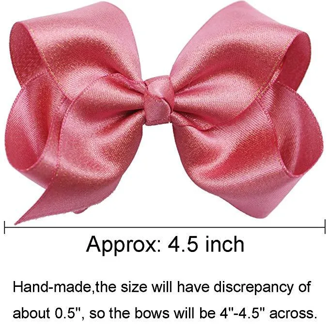 40pcs 4.5 Inch Glitter Grosgrain Ribbon Shiny Bows Alligator Clips For Girls Infants Toddlers Kids Fashion Hair Accessories_voghion.com