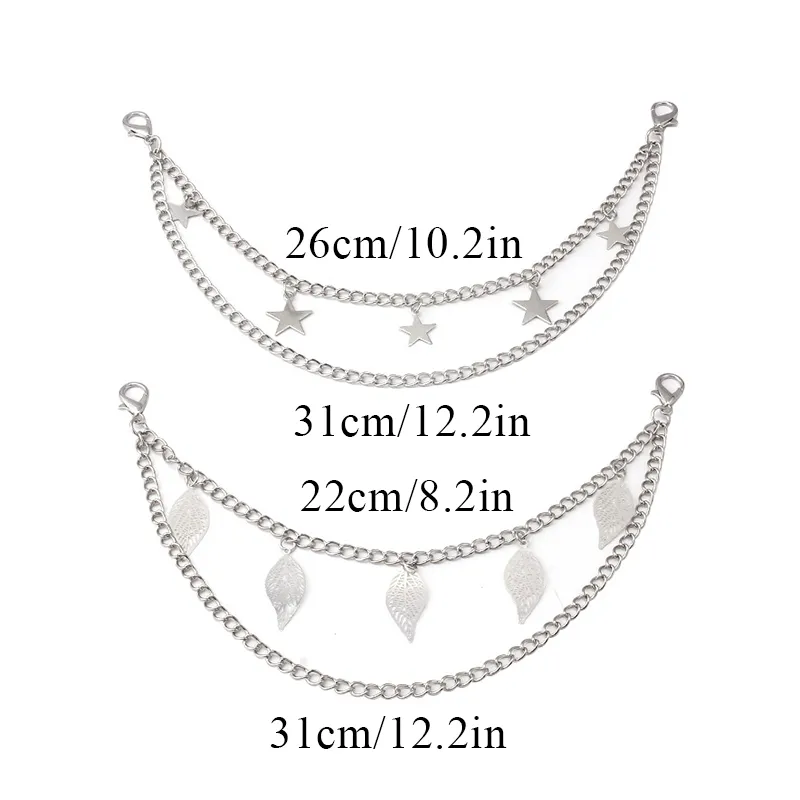 Multi-layer Metal Strap For Bags DIY Handles Heart Star Pendant Shoulder Decorative Chain Straps Bag Accessories_voghion.com