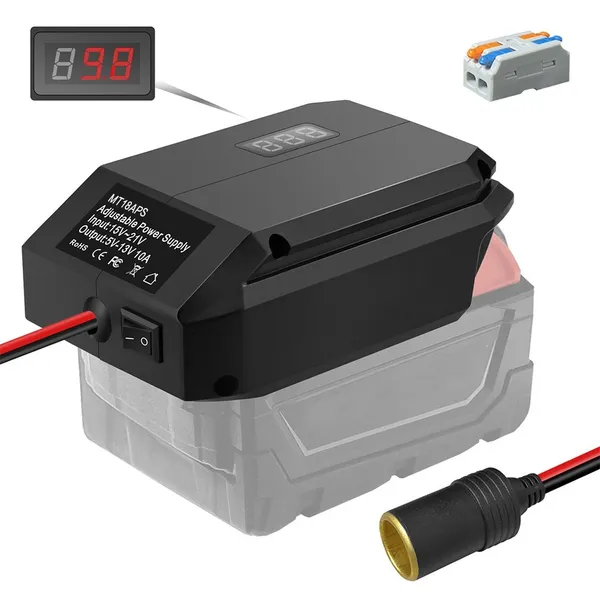Universeller 18V-Akku-zu-Zigarettenanzünder-Adapter für Elektrowerkzeuge, DC-Abwärtsspannungsregler, kompatibel mit verschiedenen Marken_voghion.com