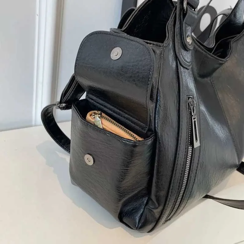 Sacs à bandoulière à compartiment intérieur souple 2024 de haute qualité aux couleurs contrastées pour femmes Mode Fermeture éclair Pu Femmes_voghion.com