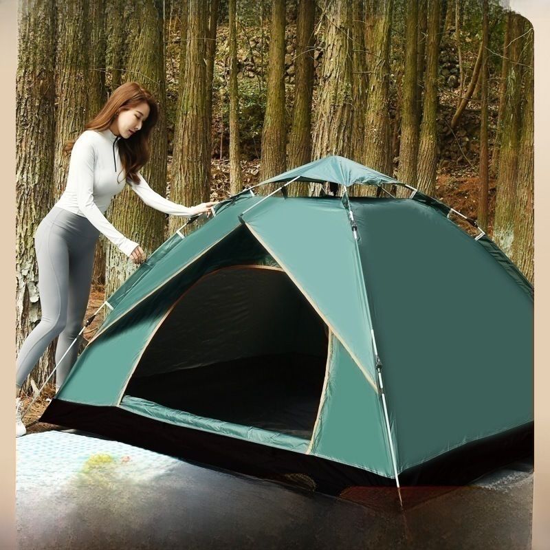 Outdoor Fully automatic two speed 3-4 people wilderness beach camping tents_voghion.com