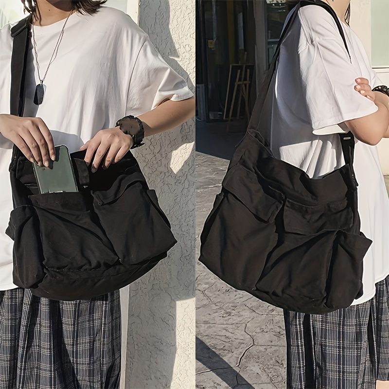 aus Vintage-Canvas, Umhängetasche für Freizeitreisen, Schultertasche mit mehreren Taschen_voghion.com