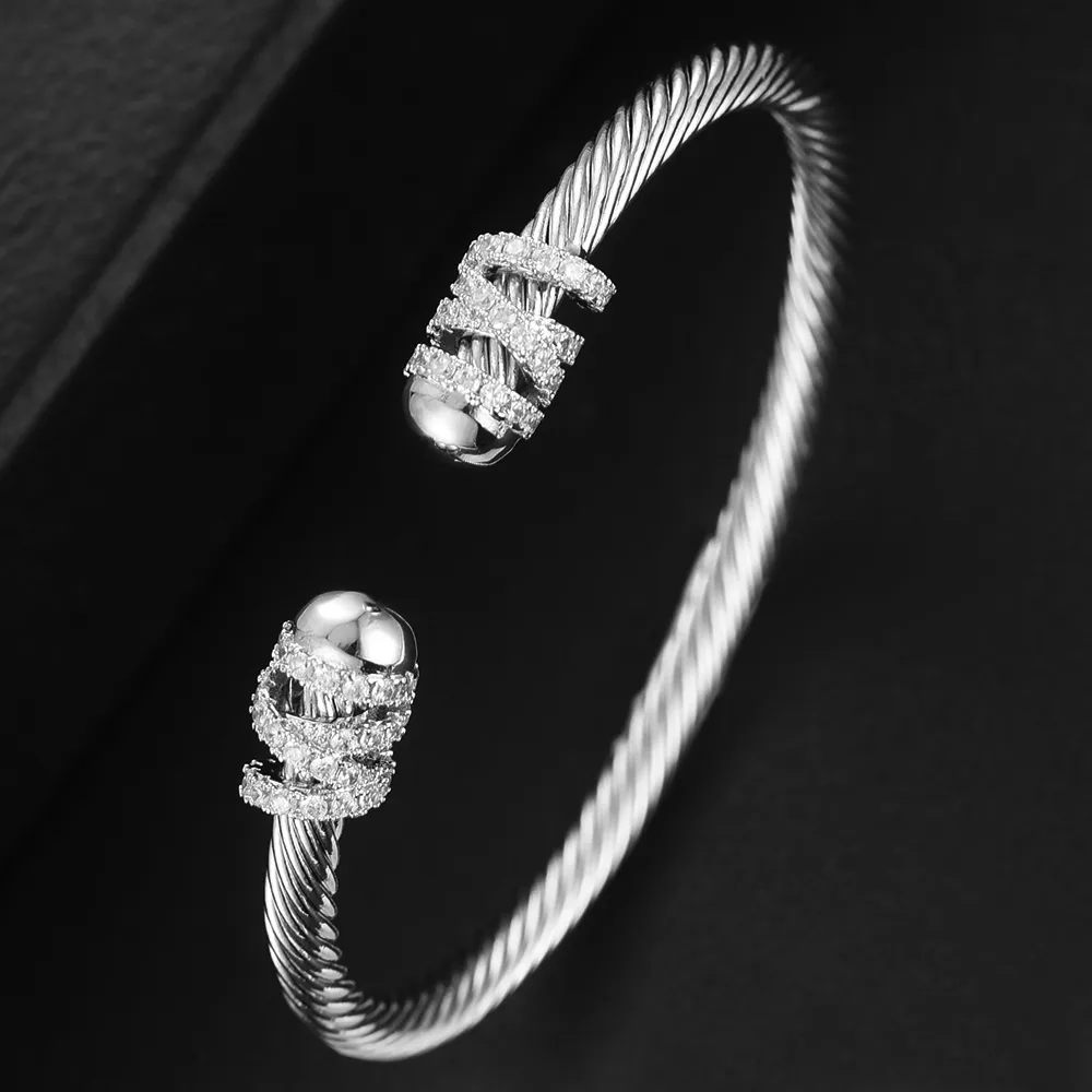 DAVID Designer Jewelry Mans DY Bangle GODKI Trendy Empilhável Cuff Para Mulheres Pulseira Completa Cubic Zircon Cristal_voghion.com