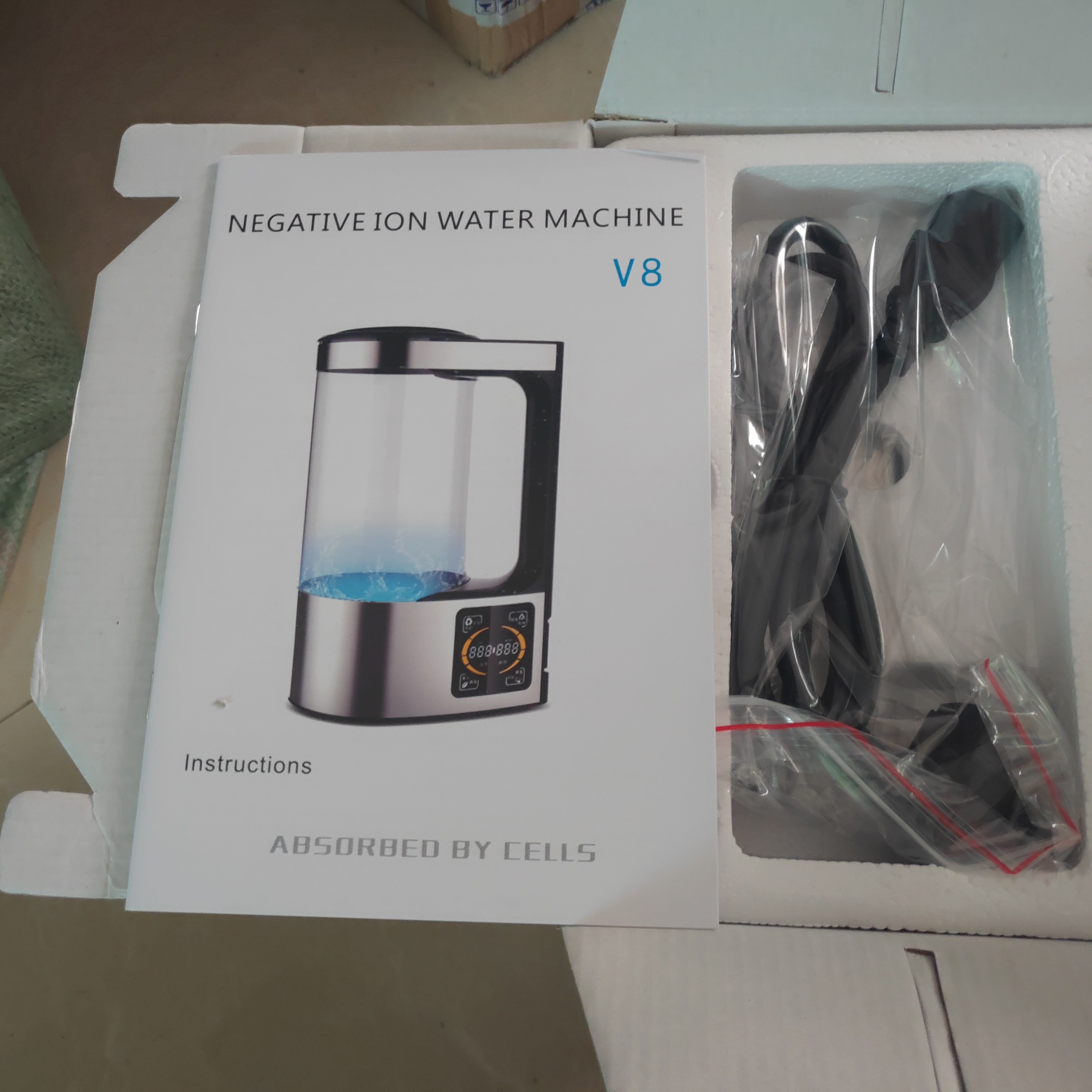 Bollitore elettrico ricco di idrogeno Generatore ricco di idrogeno sano Macchina per il riscaldamento dell'acqua con elettrolisi 2L per manuale in inglese_voghion.com