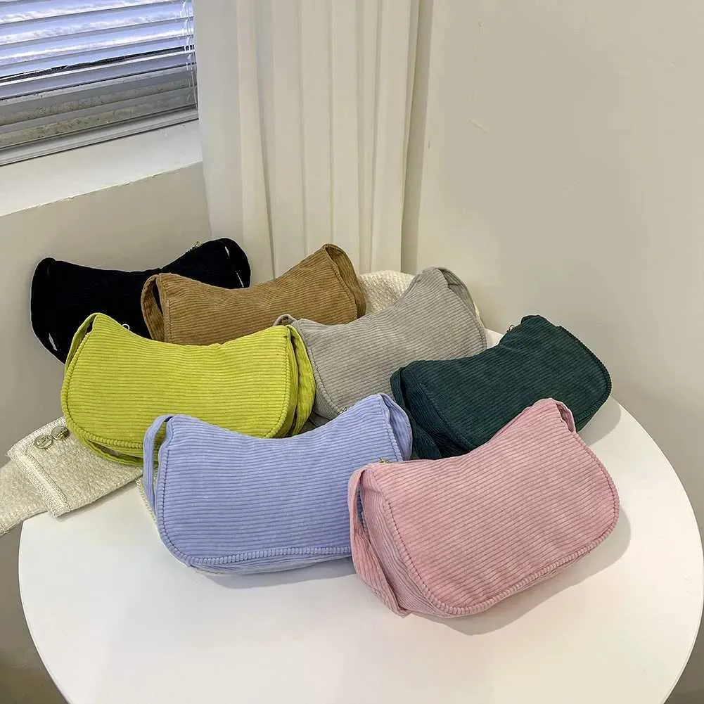 Petit sac à main à bandoulière pour femme, couleur unie, avec poignée supérieure, style rétro, en velours côtelé, collection automne-hiver, C241105_voghion.com