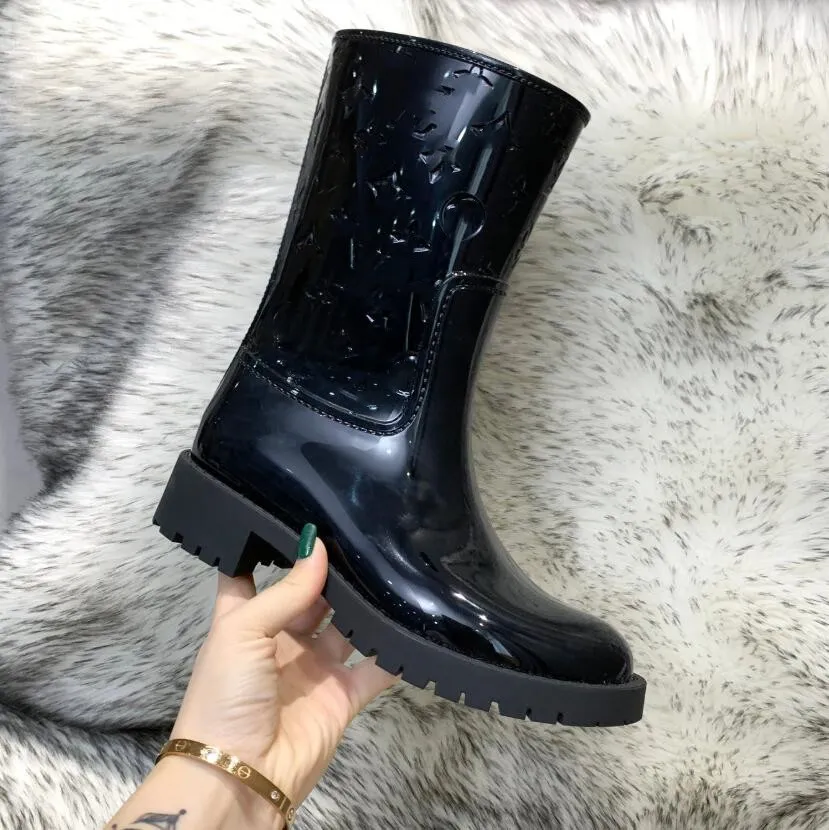 yeni Uzun Yağmur Botu Kadın Ayak Bileği Yağmur Botları Bayan Parlak Welgton Uzun Moda Diz Botları Hızlı Teslimat_voghion.com