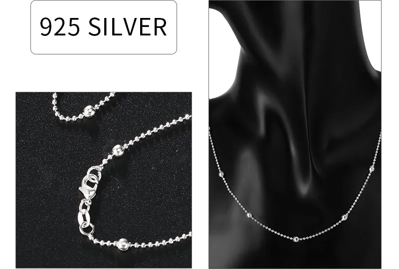 Correntes Moda Sterling Sier 40-60cm Contas Colar Para Mulheres Charme Suéter Corrente Festa de Casamento Lembrancinhas Jóias_voghion.com