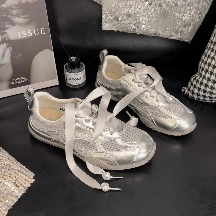 Women's German Training Shoes Breathable Mesh Sneakers White_voghion.com