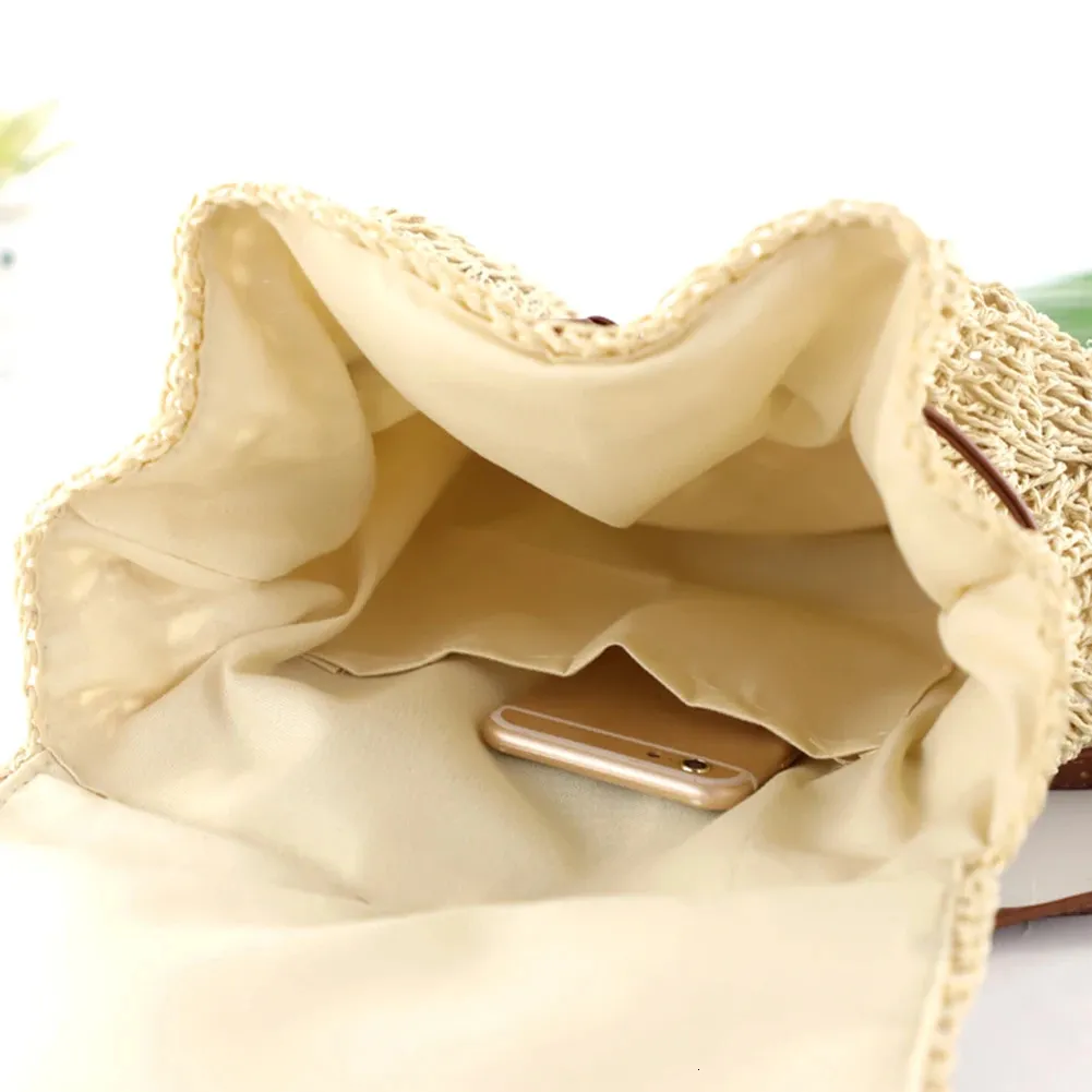 Borsa a tracolla in paglia estiva da donna Boho Bohemian Hollow Hobo Borse da viaggio all'uncinetto per donna Zaino da spiaggia lavorato a maglia 240808_voghion.com