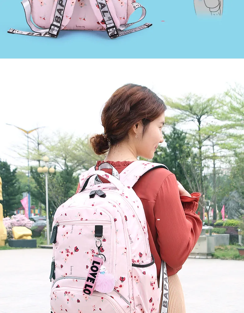Kids Waterproof For Girls School Bags Children Backpacks Schoolbag Cute Ballon Printing Laptop Backpack_voghion.com