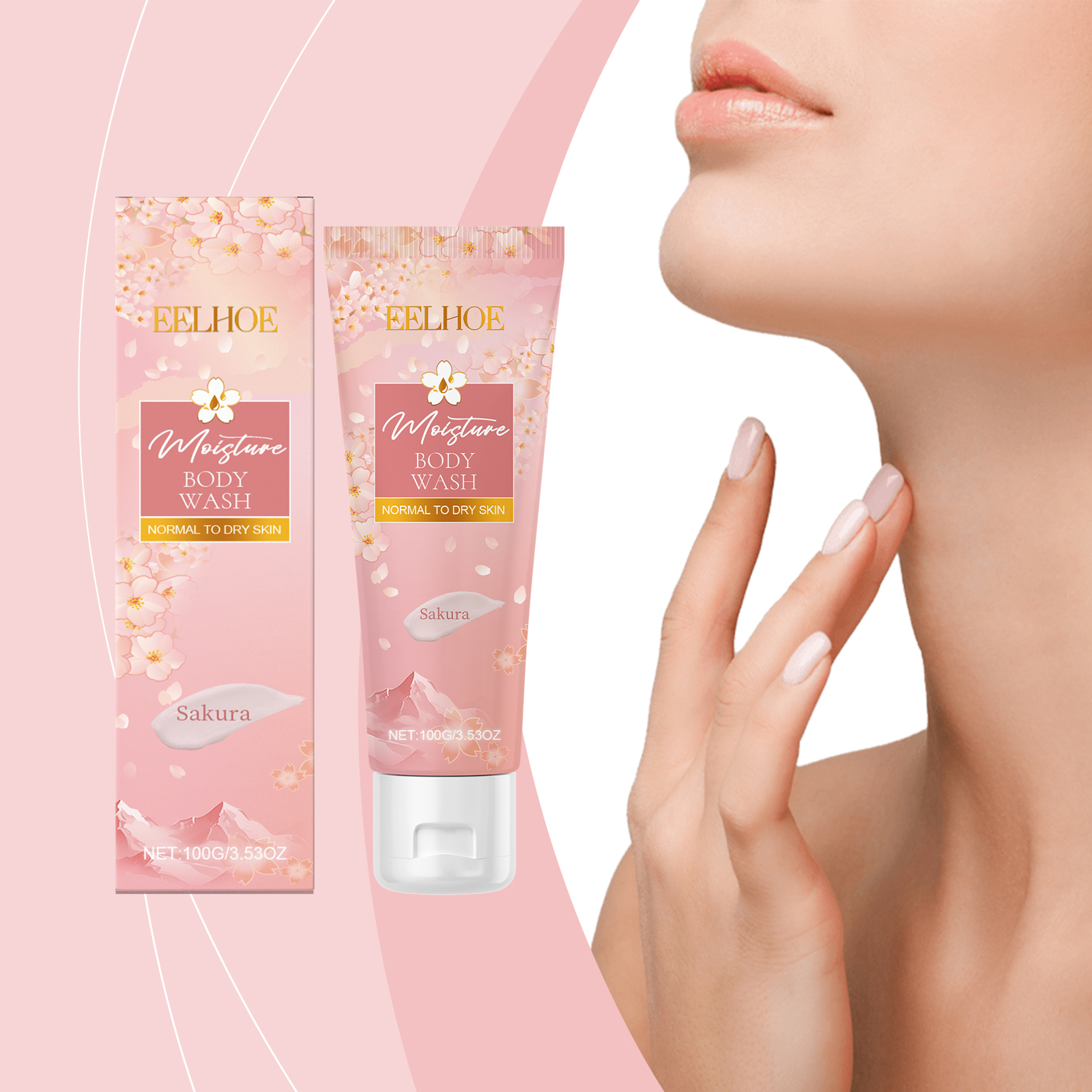 EELHOE Cherry Blossom Moisturizing Shower Gel Gently Cleanses The Body, Moisturizes And Moisturizes For A Long Time_voghion.com
