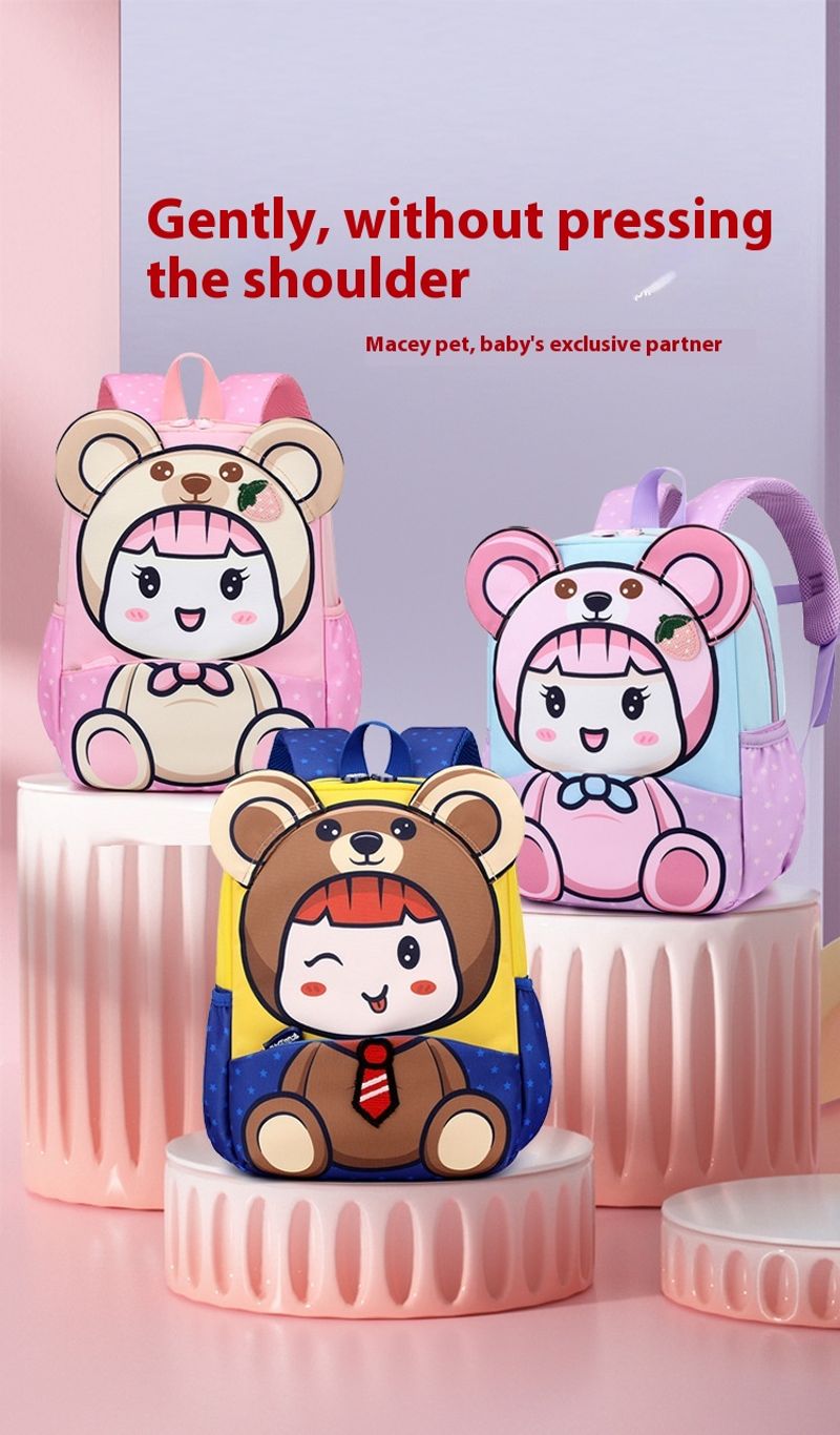 Grundschulmädchen, neuer Cartoon-süßer Kindergartenkinder im Alter von 5–9 Jahren, Rückenschutz-Rucksack für Männer_voghion.com