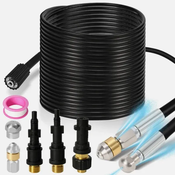 High Pressure Pipe Cleaner Kit For Drains Gutters And Patio_voghion.com