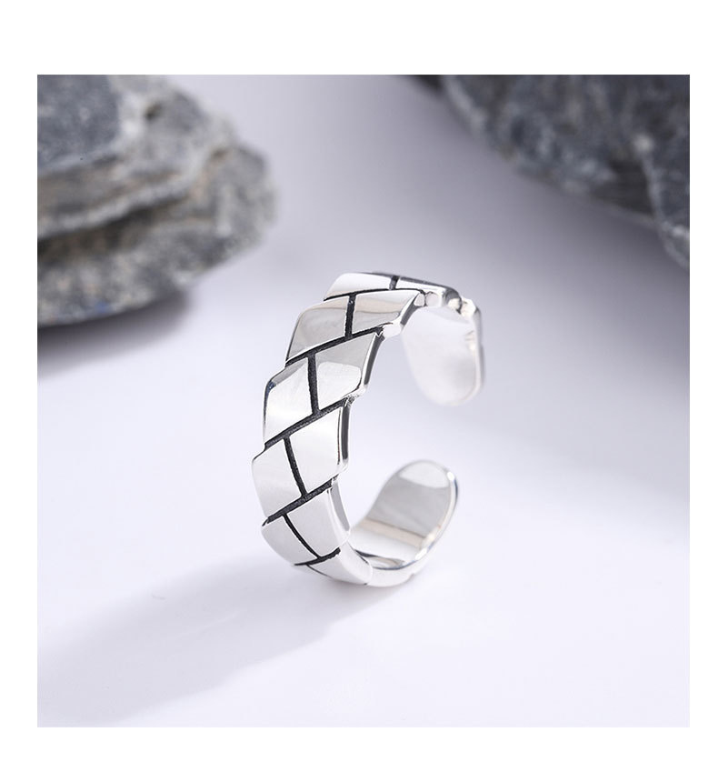 Bolu Jewelry Anello in argento puro serie S vecchia, design piccolo e versatile, anello per finger food aperto personalizzato_voghion.com
