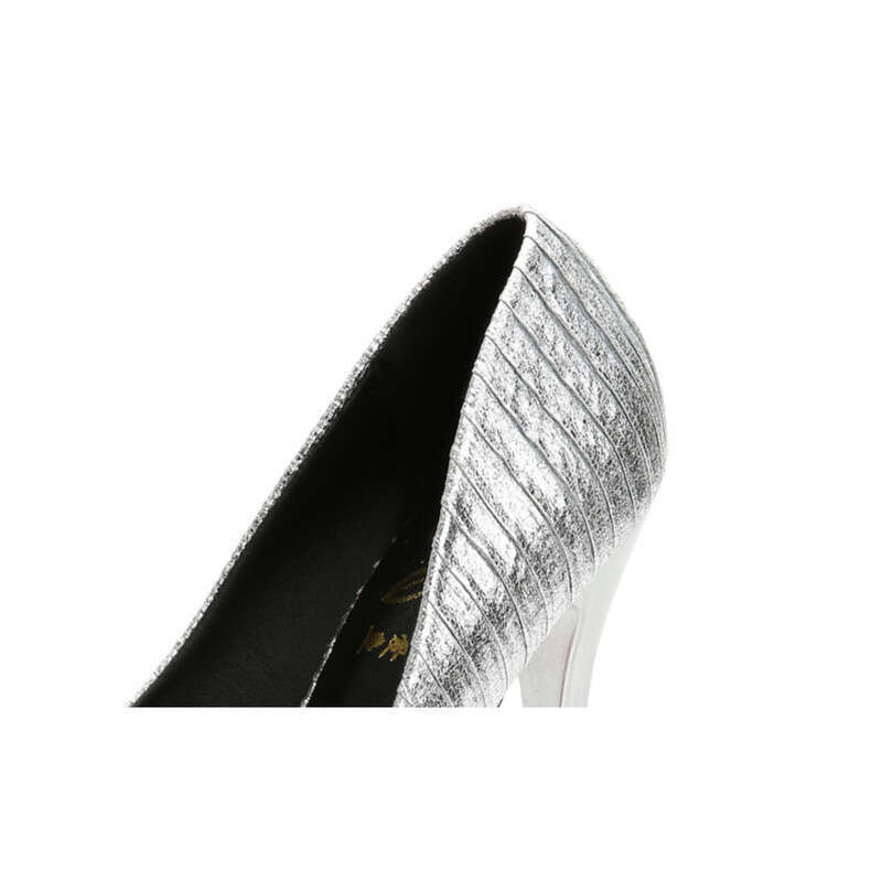 Super Hentian High Thin Heels Round Toe Shallow Mouth Single Waterproof Platform Folded Fabric Women's Shoes Ordering_voghion.com