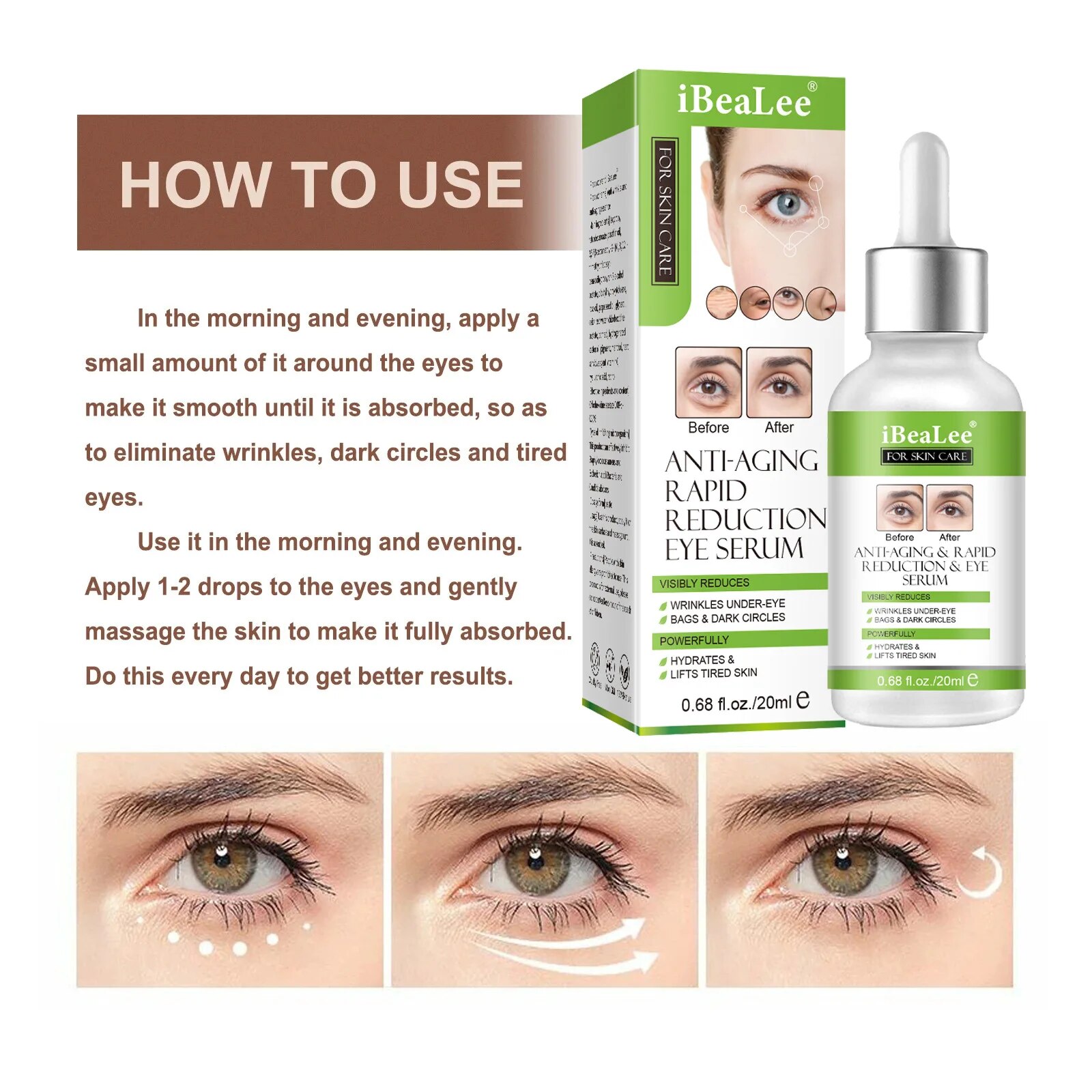 Negozio di prodotti per la cura della bellezza Siero Antirughe Borse per gli occhi Occhiaie Rimozione Essenza Rassodante Dissolvenza Linee sottili Anti-età Idratante B -invecchiamento_voghion.com