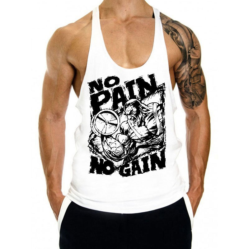 Men's Fitness Tank Top Summer Sports Training Muscle Vest European Size Racerback Vest_voghion.com
