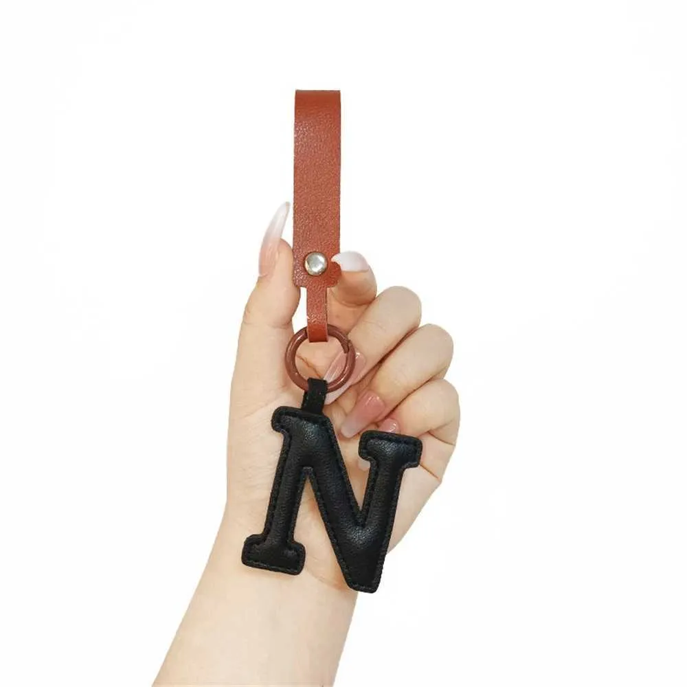 Creative leather English letter keychain pendant decoration phone bag accessories gift Y241121_voghion.com