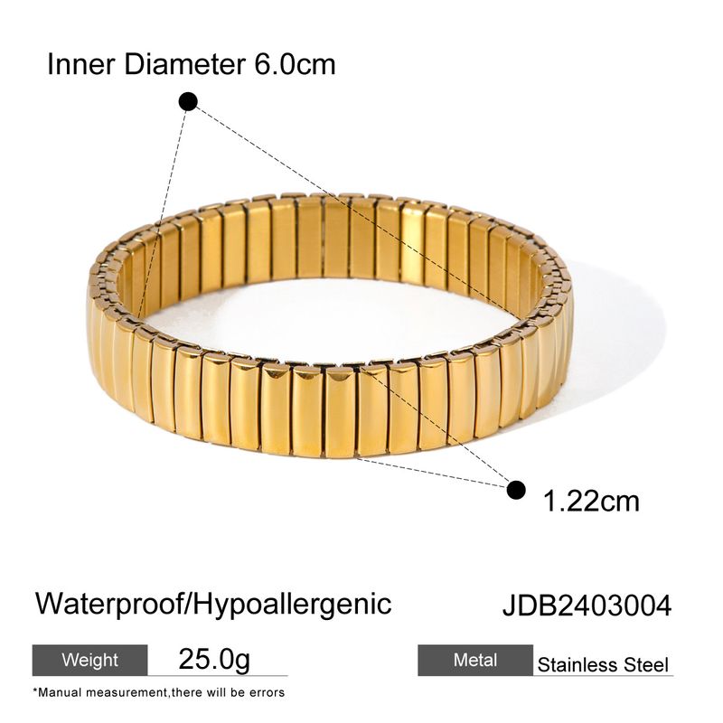 16k Gold Stainless Smooth Cuban Watch Strap Design, Spring With Unique Temperament, Niche And Simple Titanium Steel_voghion.com