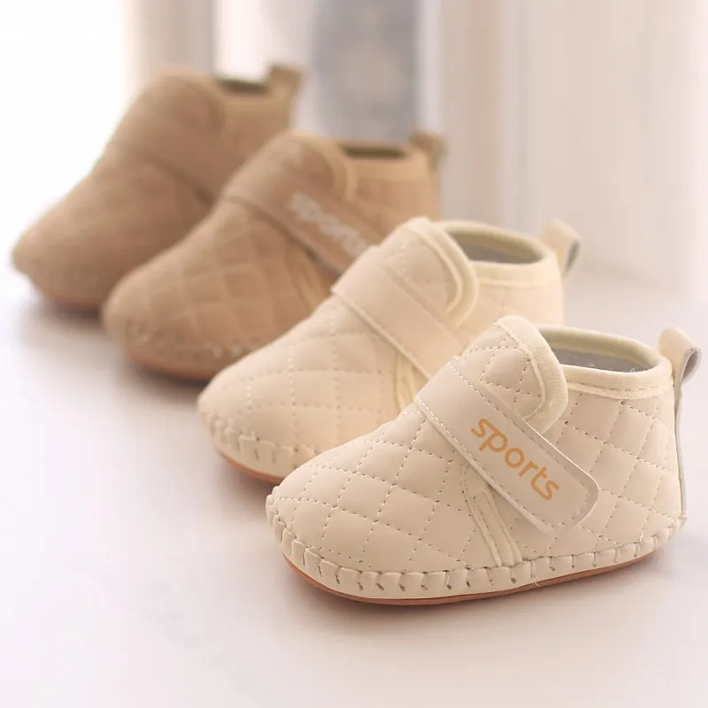 Newborn Booties Baby Socks Girl Boy Winter Warm Cute Happysteps Toddler Prewalkers Soft Infant Crib Crawl Shoes_voghion.com
