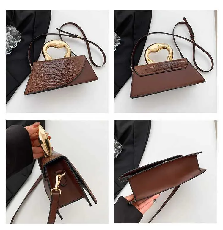 Solid Alligator Pattern Shoulder Bag For Women Designer Style_voghion.com