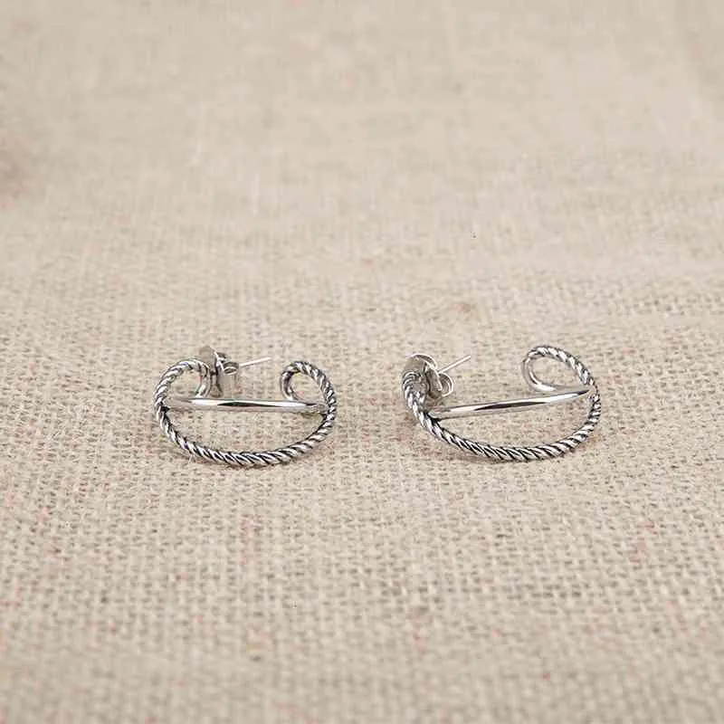 Pendientes de aro con dije de cruz de diseñador, geométricos, de moda, de amor, sencillos, de plata, para mujer, clásicos, para fiesta de cumpleaños._voghion.com