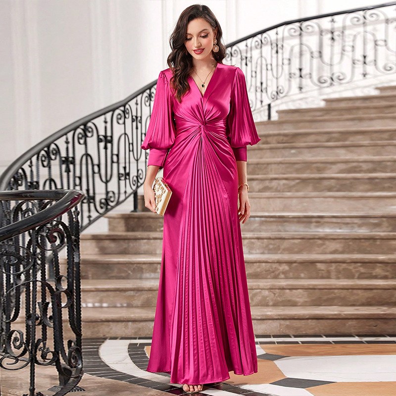 Women's Clothing new slim fit lantern sleeve evening dress plus size dress party elegant dress